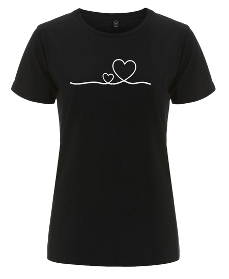 Big Bobble Hats Ltd T-Shirts Extra Small / Black Women's Heart T-Shirt