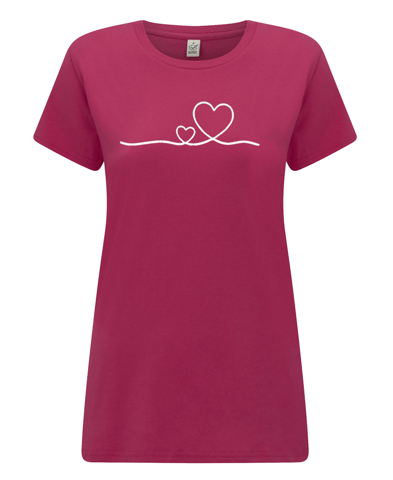 Big Bobble Hats Ltd T-Shirts Extra Small / Pink Women's Heart T-Shirt