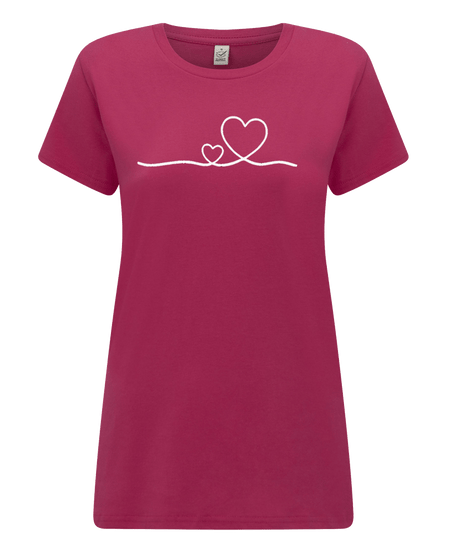 Big Bobble Hats Ltd T-Shirts Extra Small / Pink Women's Heart T-Shirt