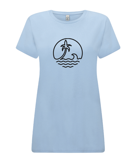 Big Bobble Hats Ltd T-Shirts Extra Small / Light Blue Women's Palm Beach T-Shirt