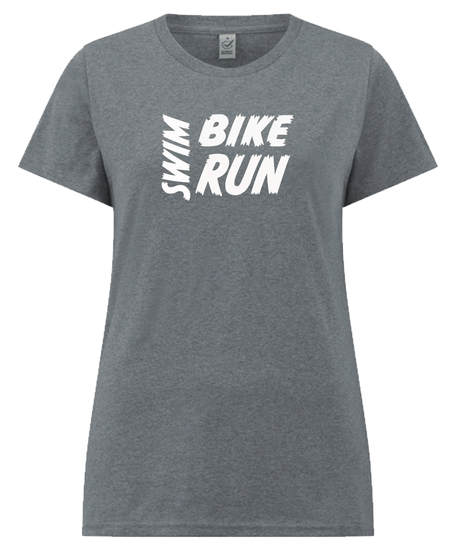 Big Bobble Hats Ltd T-Shirts Extra Small / Light Grey Women's Swim Bike Run T-Shirt