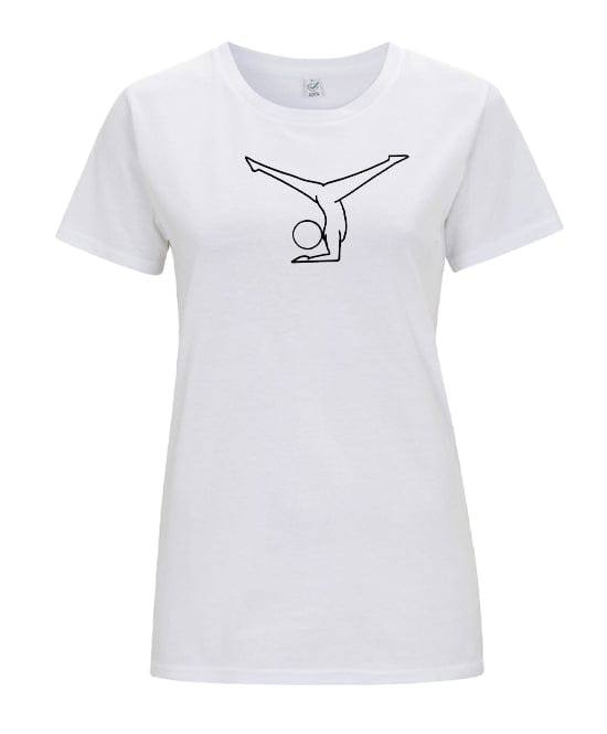 Big Bobble Hats Ltd T-Shirts Extra Small / White Women's Yoga Splits T-Shirt