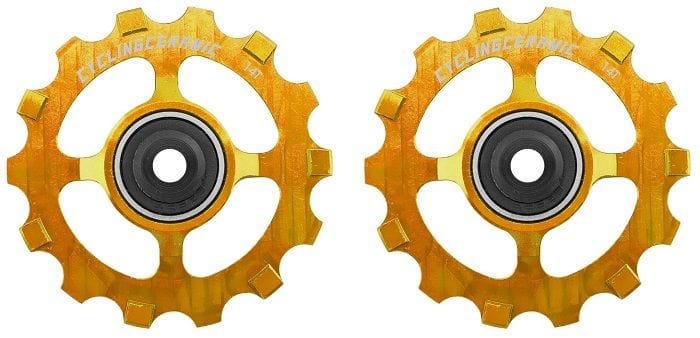 Cyclingceramic Jockey Wheels CYCLINGCERAMIC Narrow 14T Shimano 11s GRX/RX/XT/XTR P/Wheels 14T/P