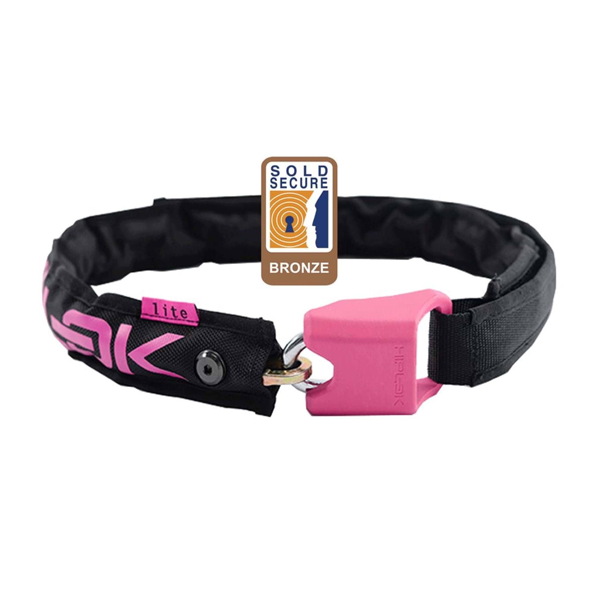 Hiplok Bike Lock BLACK/PINK HIPLOK LITE WEARABLE CHAIN LOCK 6MM X 75CM