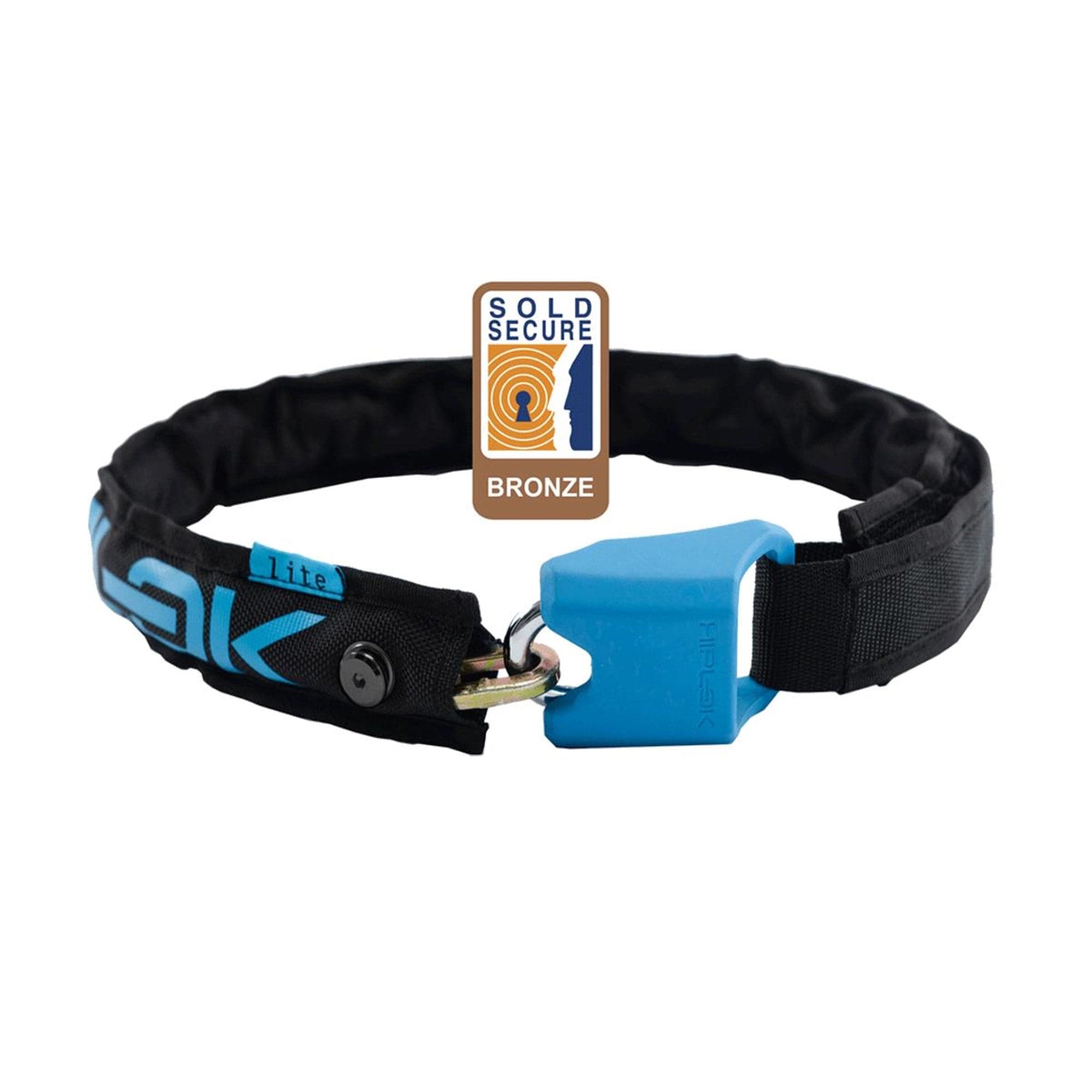 Hiplok Bike Lock BLACK/CYAN HIPLOK LITE WEARABLE CHAIN LOCK 6MM X 75CM