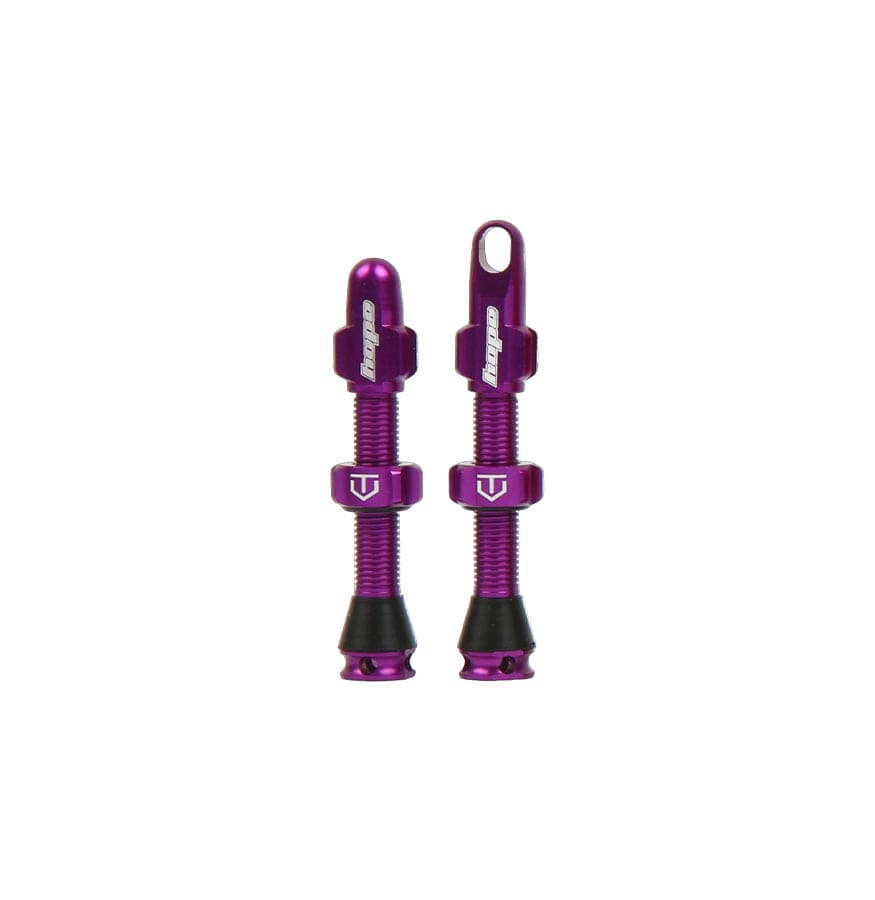 Hope Valves Purple Tubeless Valve Pair - 40mm - Black