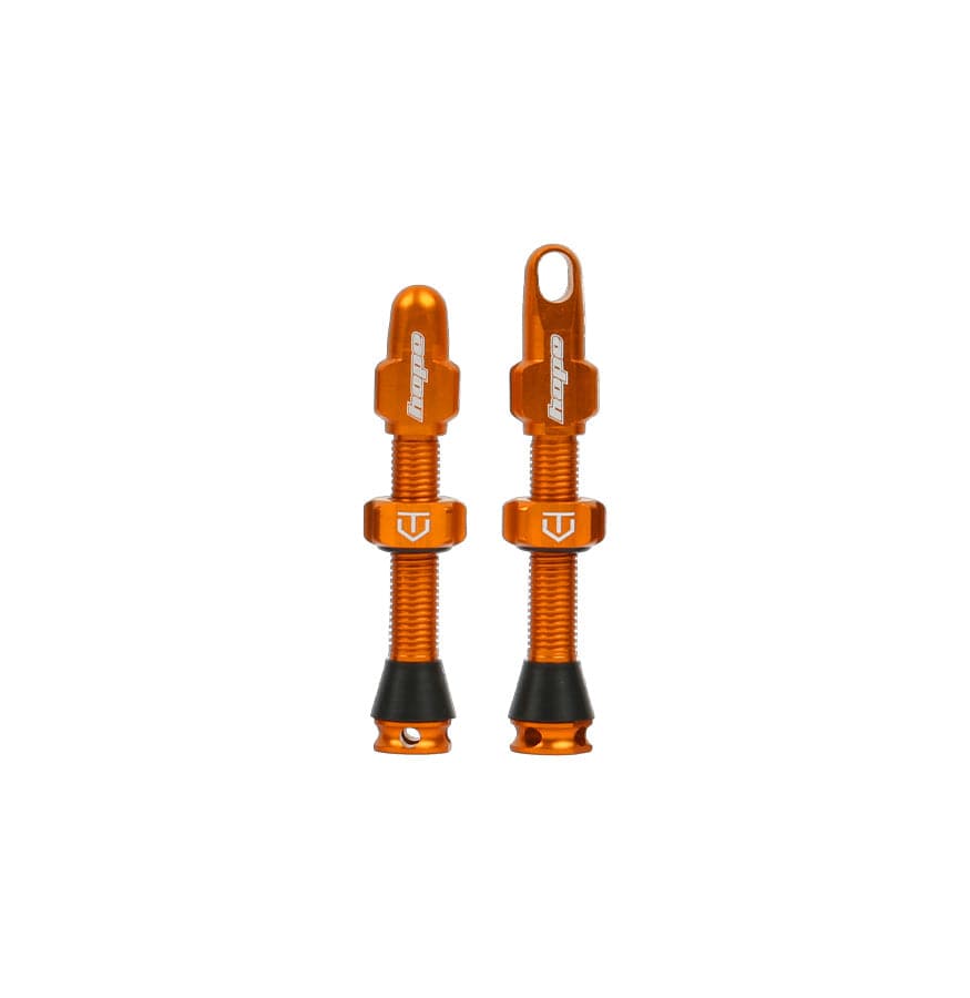 Hope Valves Orange Tubeless Valve Pair - 40mm - Black