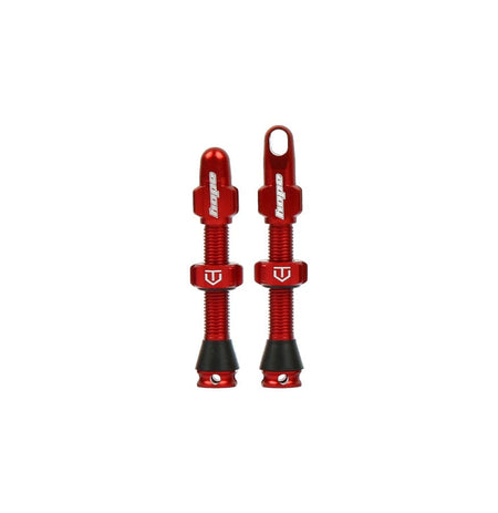 Hope Valves Red Tubeless Valve Pair - 40mm - Black