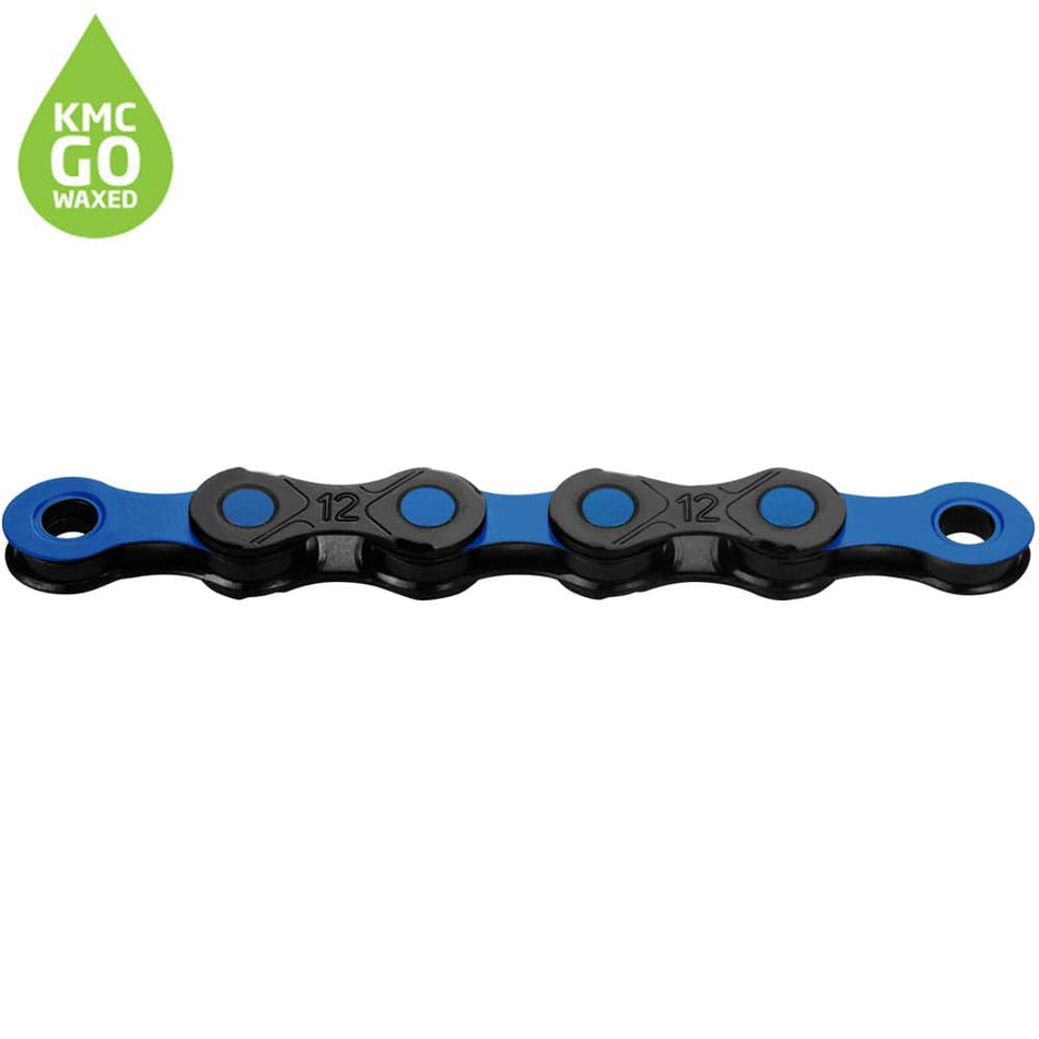 KMC Waxed Bicycle Chains Black/Blue X12 DLC Pre-waxed Chain 126L