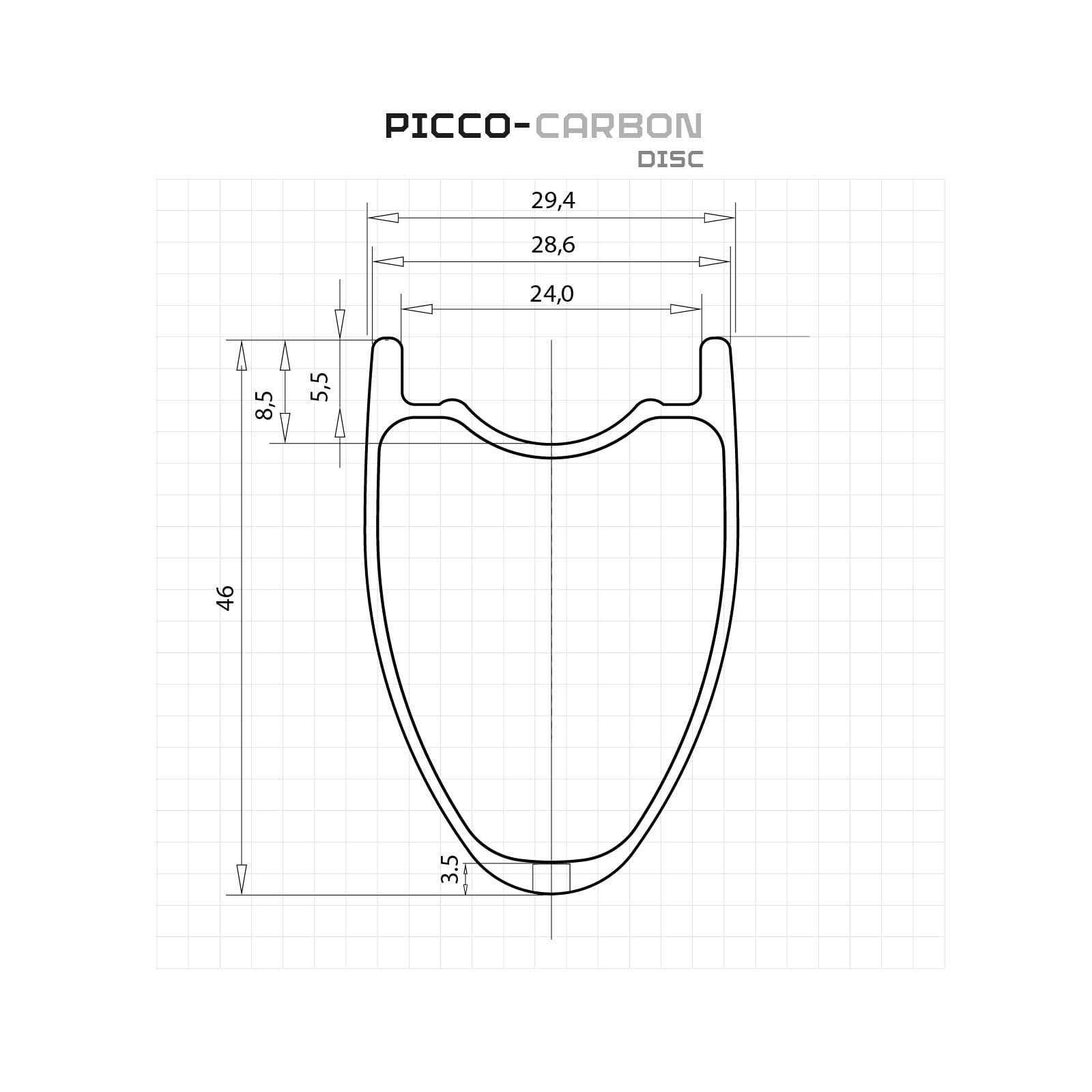 Pacenti Wheelset Picco 46mm Carbon Disc Wheelset 700C