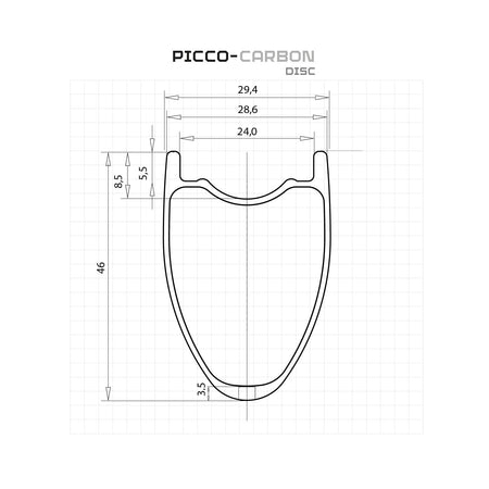 Pacenti Wheelset Picco 46mm Carbon Disc Wheelset 700C