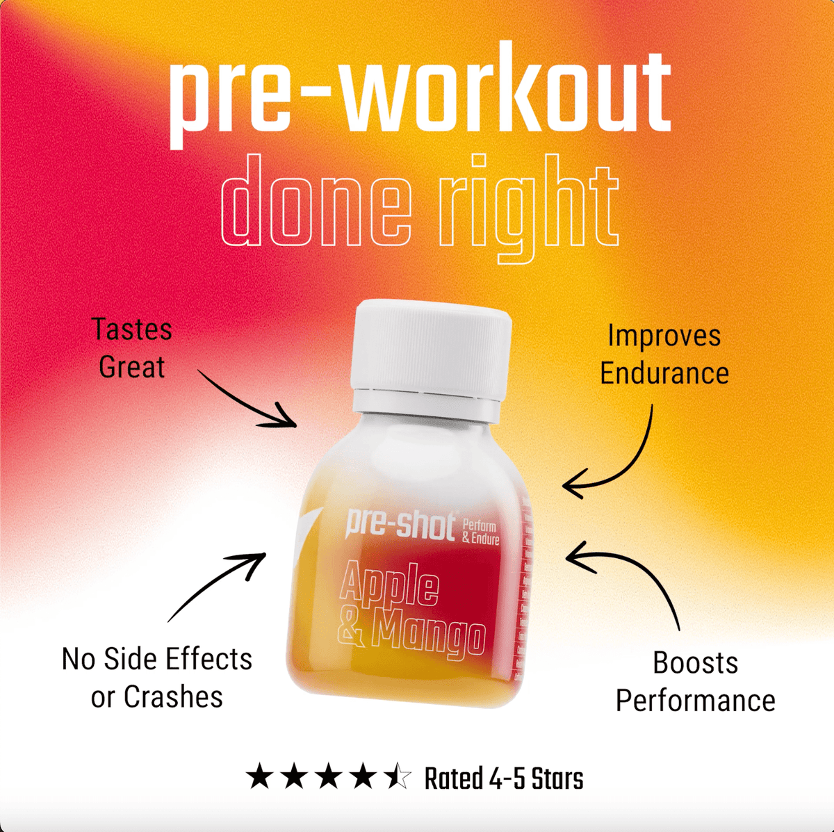 Pre-shot Pre workout 6 x 60ml Pre-Workout Shot - Apple & Mango (6 x 60ml)