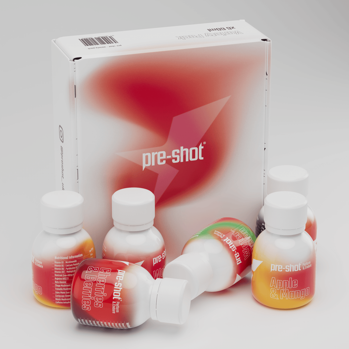 Pre-shot Pre workout 6 x 60ml Pre-Workout Shot - Fruit Variety Pack (6 x 60ml)