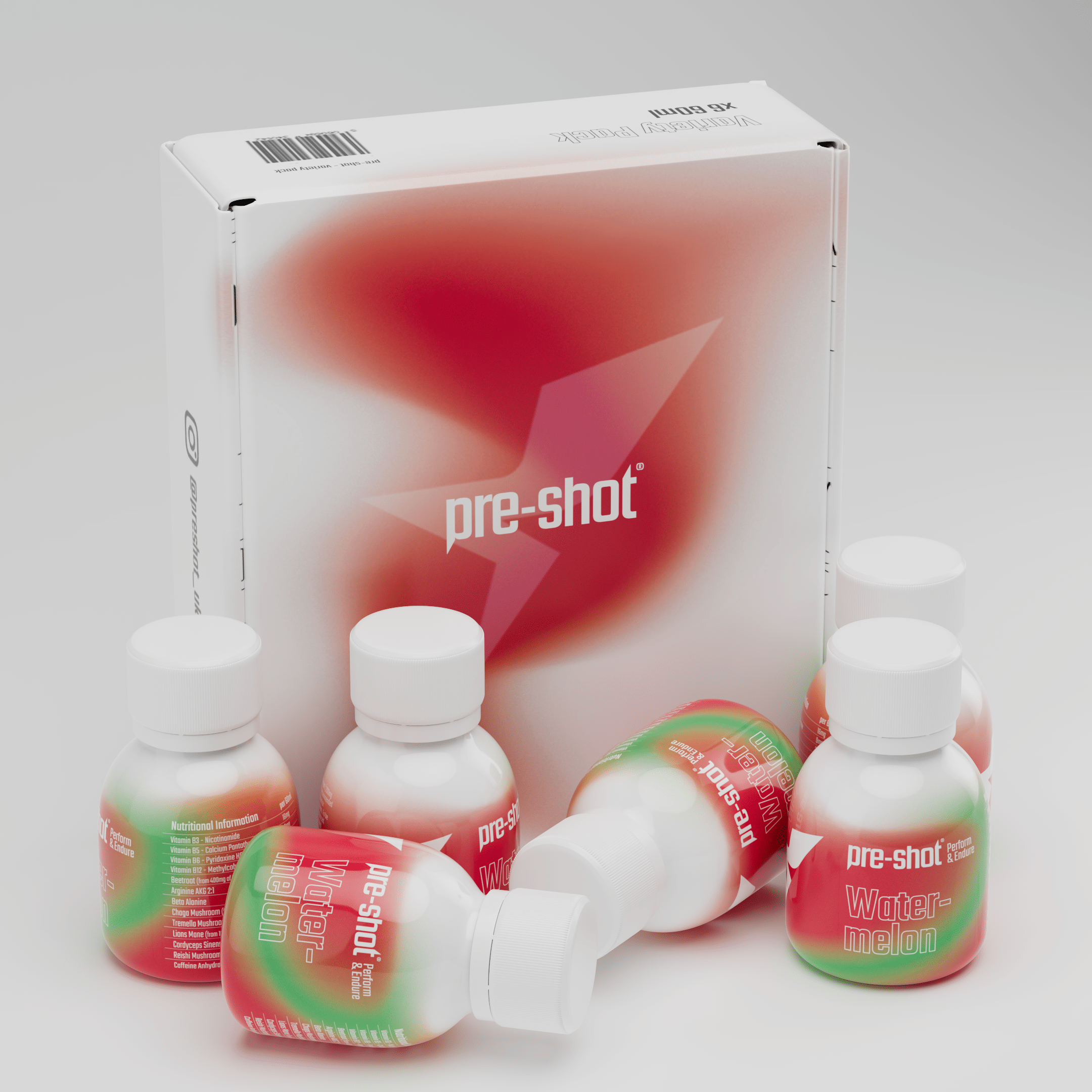 Pre-shot Pre workout 6 x 60ml Pre-Workout Shot - Watermelon (6 x 60ml)