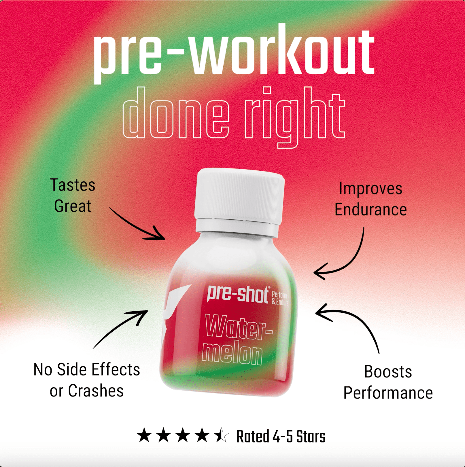 Pre-shot Pre workout 6 x 60ml Pre-Workout Shot - Watermelon (6 x 60ml)