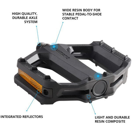 Shimano MTB Pedals PD-EF102 flat pedals, resin, black