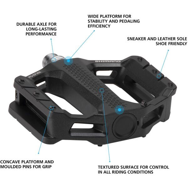 Shimano MTB Pedals PD-EF202 MTB flat pedals, black