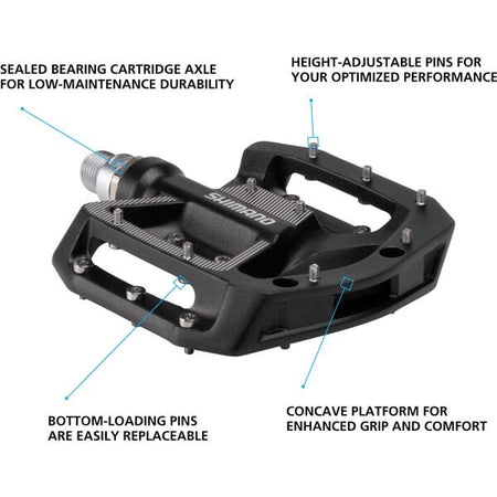 Shimano MTB Pedals PD-GR500 MTB flat pedals, black