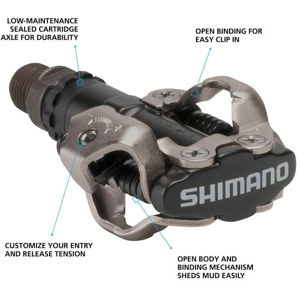 Shimano MTB Pedals PD-M520 MTB SPD pedals - two sided mechanism, black