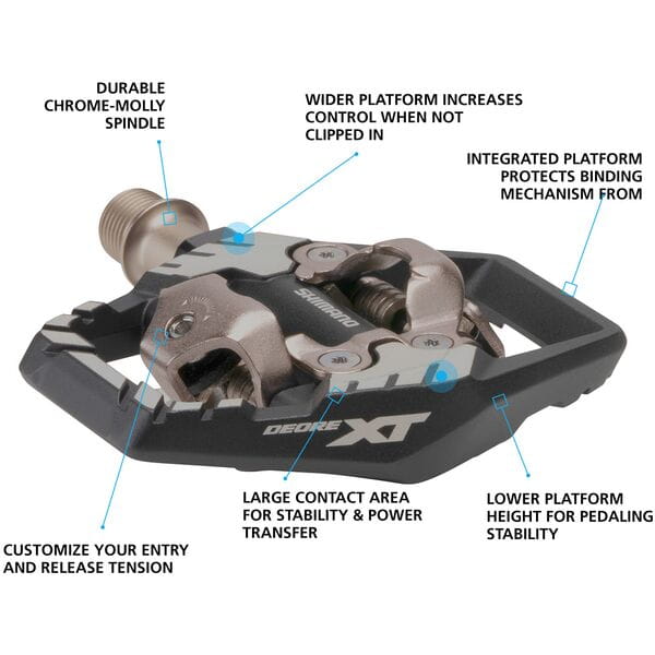 Shimano MTB Pedals PD-M8120 Deore XT trail wide SPD pedal