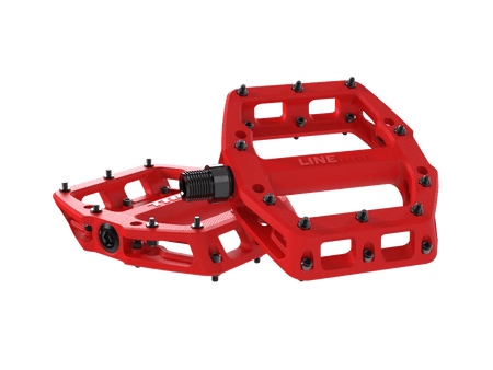 Trek Flat Pedals Radioactive Red Trek Line Elite Flat Pedal Set