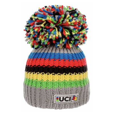 Big Bobble Hats Ltd Big Bobble Hat UCI Grey Rainbow Stripes