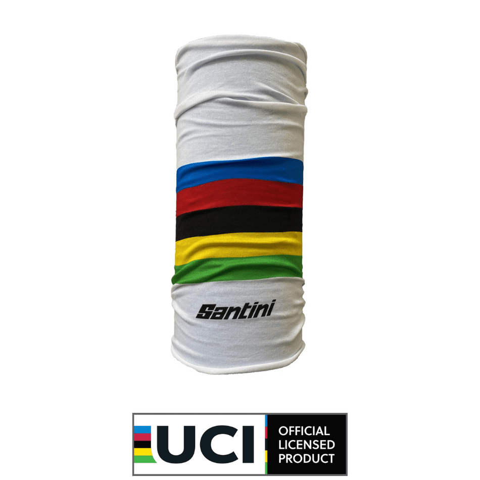 Big Bobble Hats Ltd Neck Warmer UCI White Rainbow Neck Warmer