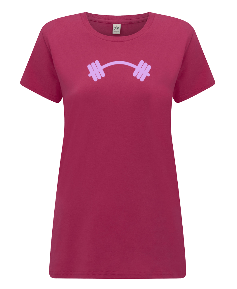 Big Bobble Hats Ltd T-Shirts Extra Small / Pink Women's Barbell T-Shirt