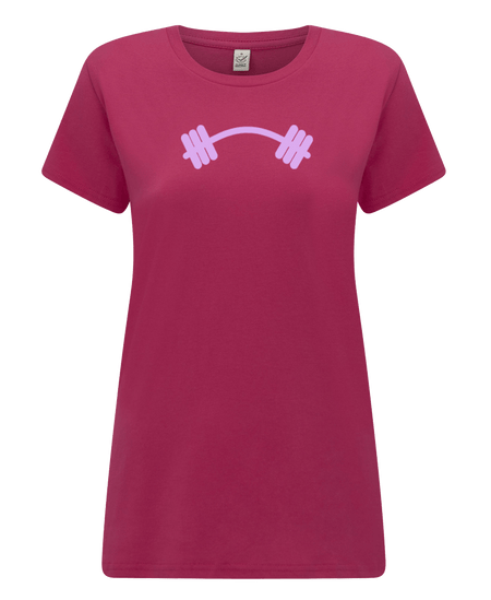 Big Bobble Hats Ltd T-Shirts Extra Small / Pink Women's Barbell T-Shirt