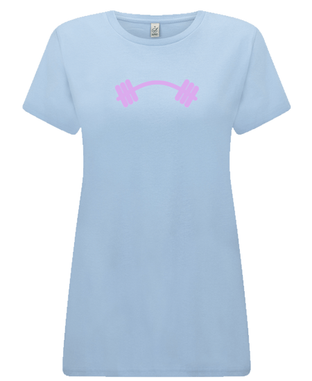 Big Bobble Hats Ltd T-Shirts Extra Small / Light Blue Women's Barbell T-Shirt