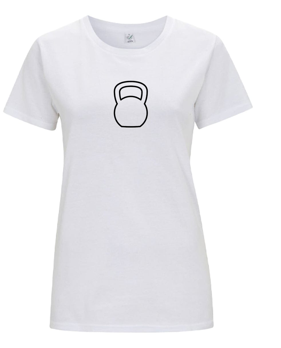 Big Bobble Hats Ltd T-Shirts Extra Small / White Women's Kettlebell T-shirt