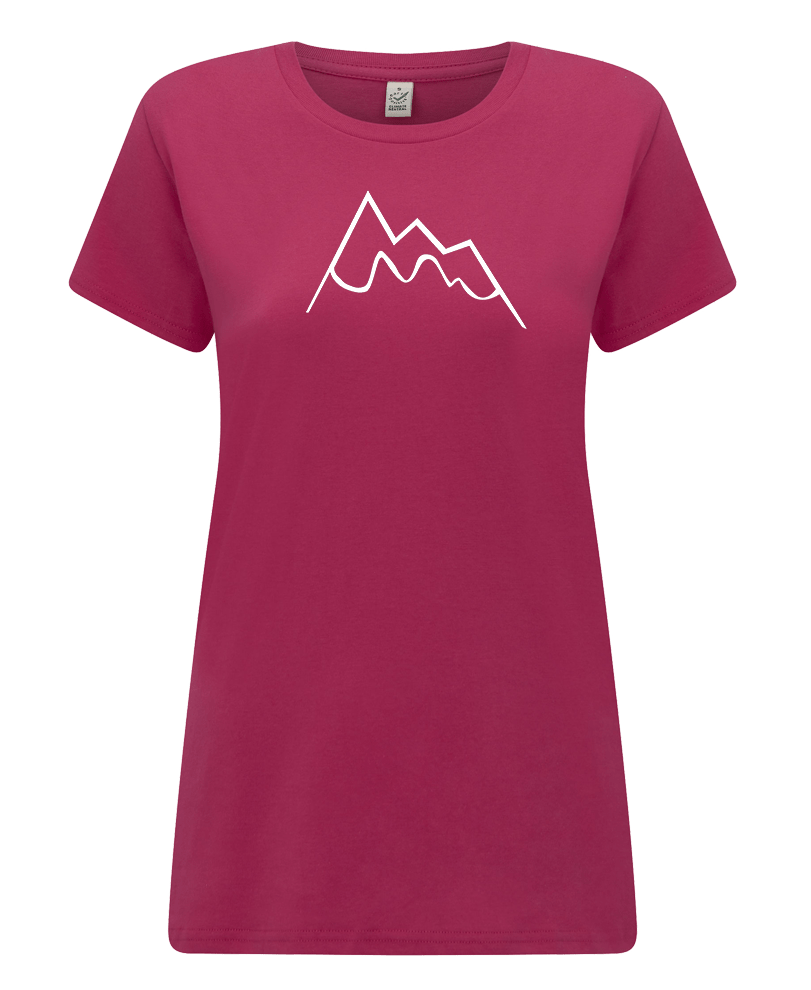 Big Bobble Hats Ltd T-Shirts Extra Small / Pink Women's Snowy Mountains T-Shirt