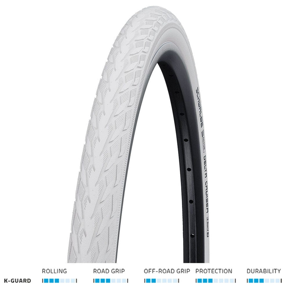 Schwalbe MTB Tyres White / 26x1 3/8 Schwalbe Delta Cruiser K-Guard