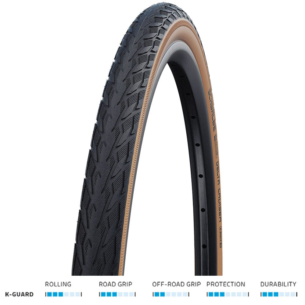 Schwalbe MTB Tyres Black Tan / 700x28c Schwalbe Delta Cruiser K-Guard