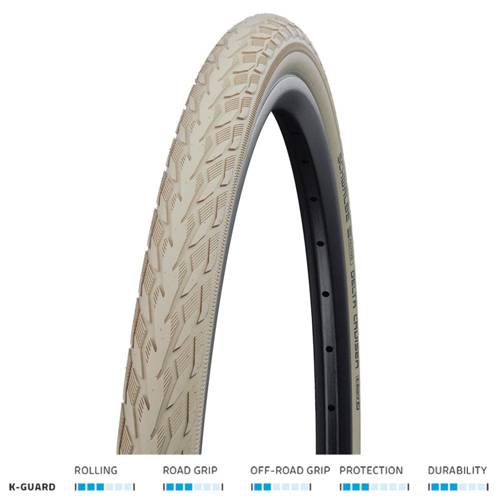 Schwalbe MTB Tyres Cream / 700 x 38B Schwalbe Delta Cruiser K-Guard